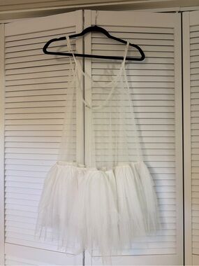 Free People White Tulle Mini Dress